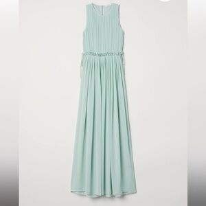 H&M Mint Green Long Chiffon Dress